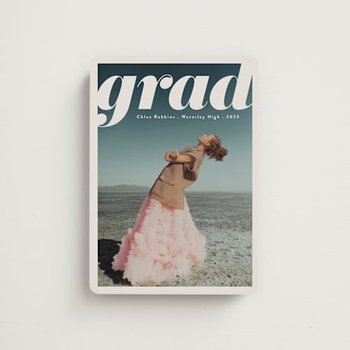 This is a mist graduation announcements with standard by Gwen Bedat called the cover printing on magnet paper in magnet