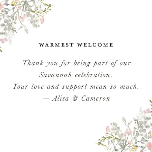 This is a sage enclosure cards with standard by Lori Wemple called flowering arch printing on signature in mini