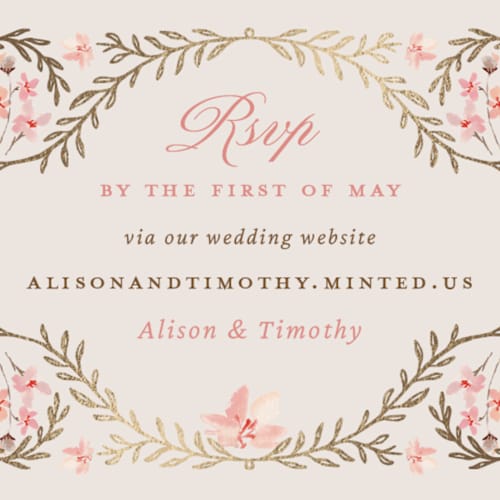 This is a versailles enclosure cards with foil pressed by Claudia Orengo called victorian printing on signature in mini