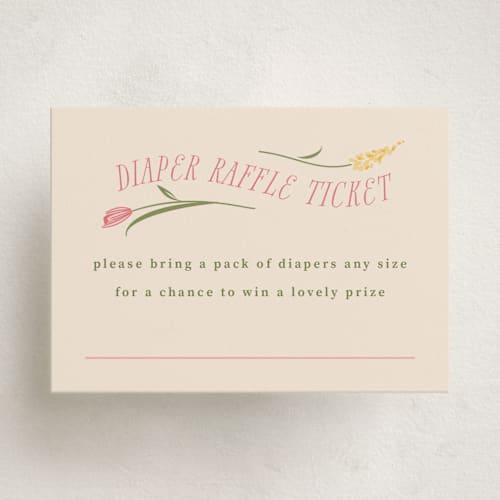 This is a garden baby shower insert cards with standard by letterfix called little bud printing on signature in standard