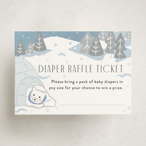 This is a sparkle baby shower insert cards with standard by Jennifer Lew called winter bears printing on signature in standard