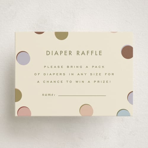 This is a muted baby shower insert cards with standard by Ellen Schlegelmilch called block letters printing on signature in standard