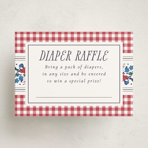 This is a tomato baby shower insert cards with standard by Emily Sabol Goss called pattern mix printing on signature in standard