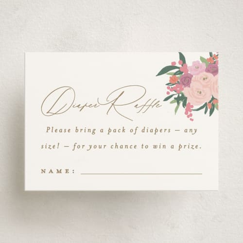 This is a cloud baby shower insert cards with standard by Everett Paper Goods called pram bouquet printing on signature in standard