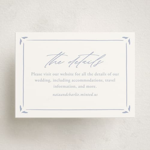This is a pale cerulean enclosure cards with standard by Sabrin Deirani called ocean dreams printing on signature in mini