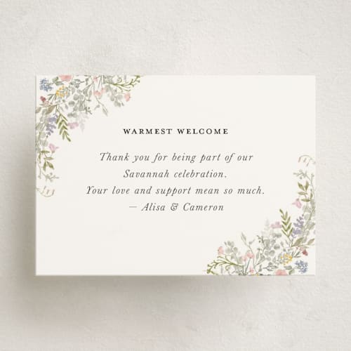 This is a sage enclosure cards with standard by Lori Wemple called flowering arch printing on signature in mini