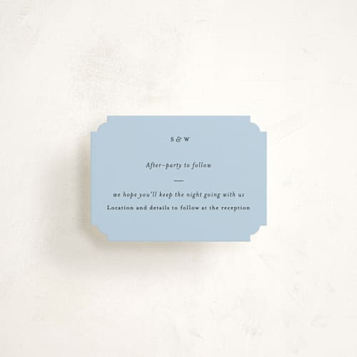 This is a sky enclosure cards with standard by Blustery August called tarte tatin printing on signature in mini