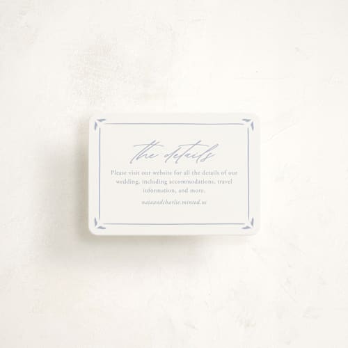 This is a pale cerulean enclosure cards with standard by Sabrin Deirani called ocean dreams printing on signature in mini