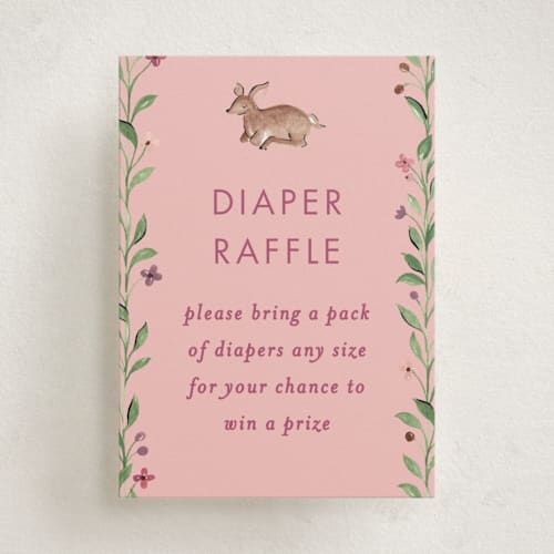 This is a mulberry baby shower insert cards with standard by Sarah Knight called trellis printing on signature in standard