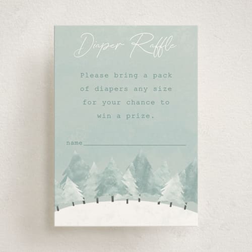 This is a frost baby shower insert cards with standard by Adelyn T. called calm winter printing on signature in standard