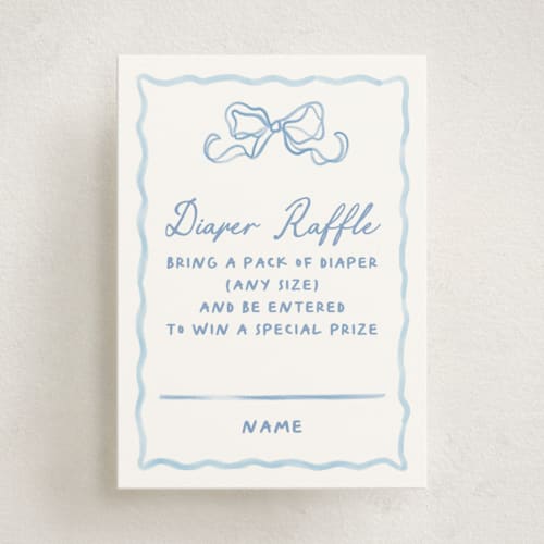 This is a sky baby shower insert cards with standard by Creo Study called folk woodland printing on signature in standard