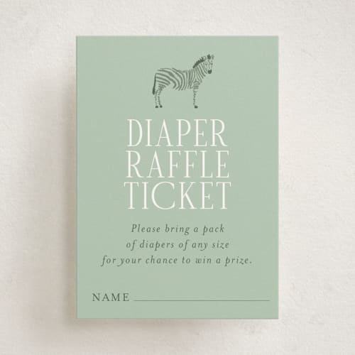 This is a palm baby shower insert cards with standard by Jenna Holcomb called safari toile printing on signature in standard