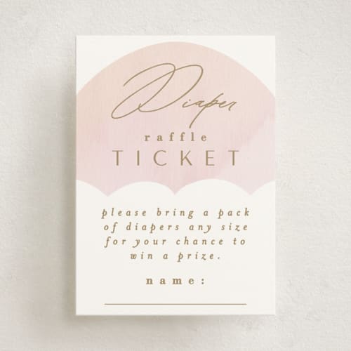 This is a rose baby shower insert cards with standard by Phrosné Barwood called gilded shower printing on signature in standard