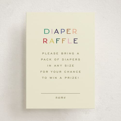 This is a cream baby shower insert cards with standard by Ellen Schlegelmilch called tiny bold sprinkles printing on signature in standard