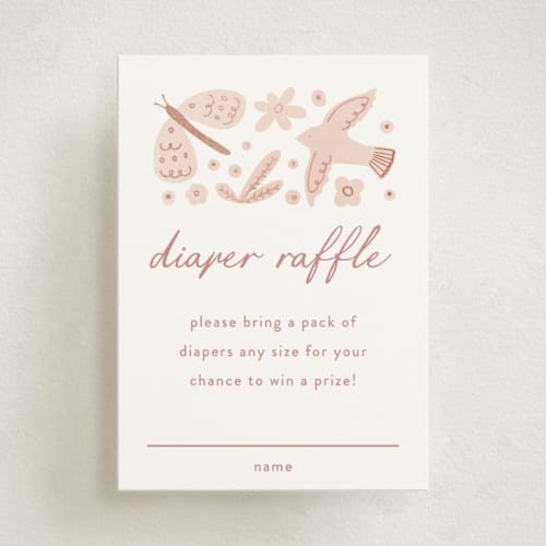 This is a sherbet baby shower insert cards with standard by Pixel and Hank called creatures printing on signature in standard