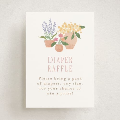 This is a strawberry baby shower insert cards with standard by Jennifer Wick called petite greenhouse printing on signature in standard