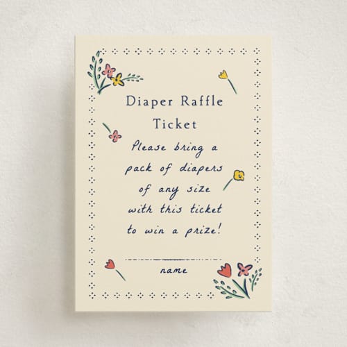 This is a midnight baby shower insert cards with standard by Sarah Rosenthal called blossoming love printing on signature in standard