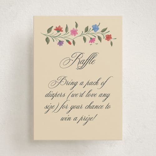 This is a summer baby shower insert cards with standard by Deynaaz Daraei called rotan printing on signature in standard