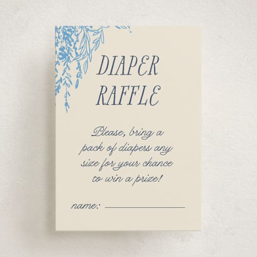 This is a bluebell baby shower insert cards with standard by Pati Cascino called sweet swan printing on signature in standard