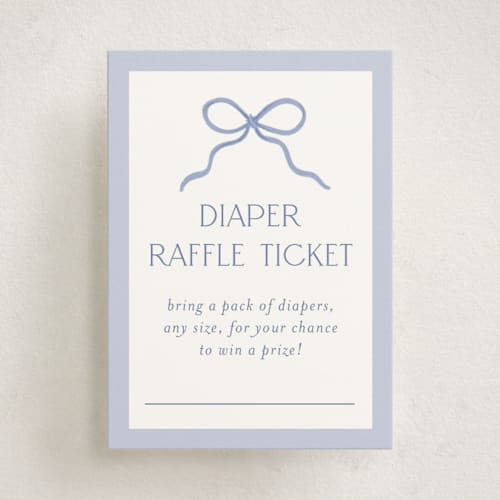 This is a periwinkle baby shower insert cards with standard by Paper Raven Co. called bitty bouquet printing on signature in standard