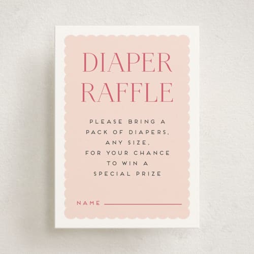 This is a carnation baby shower insert cards with standard by Erica Krystek called due with two printing on signature in standard