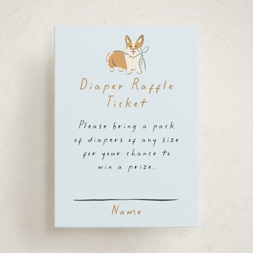 This is a fur baby shower insert cards with standard by Erin German called party puppies printing on signature in standard