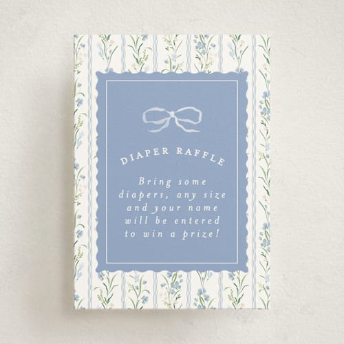 This is a cornflower baby shower insert cards with standard by Erin L. Wilson called dorothy printing on signature in standard