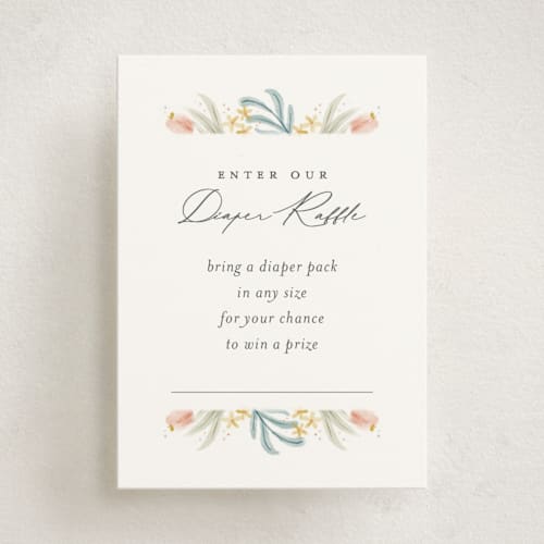 This is a rose baby shower insert cards with standard by Ashley DeMeyere called blooming brunch printing on signature in standard