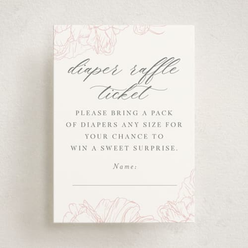 This is a blush baby shower insert cards with standard by Nicoletta Savod called timeless printing on signature in standard