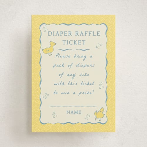 This is a robin’s egg baby shower insert cards with standard by Sarah Rosenthal called sweet peeps printing on signature in standard