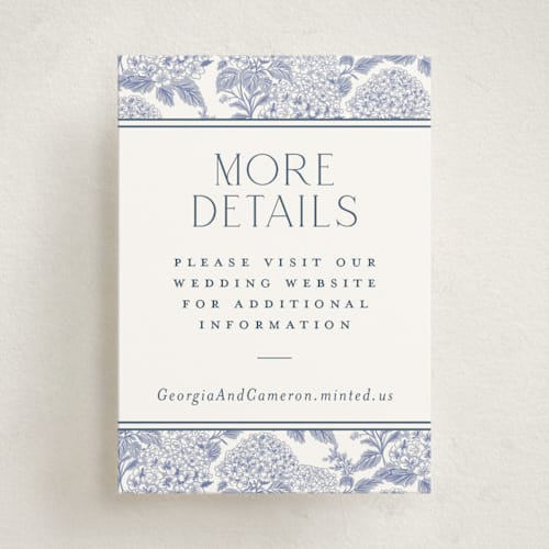 This is a periwinkle enclosure cards with standard by Jenna Holcomb called coastal toile printing on signature in mini