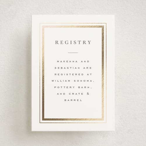 This is a chantilly enclosure cards with foil pressed by Wildfield Paper Co called hampton printing on signature in mini