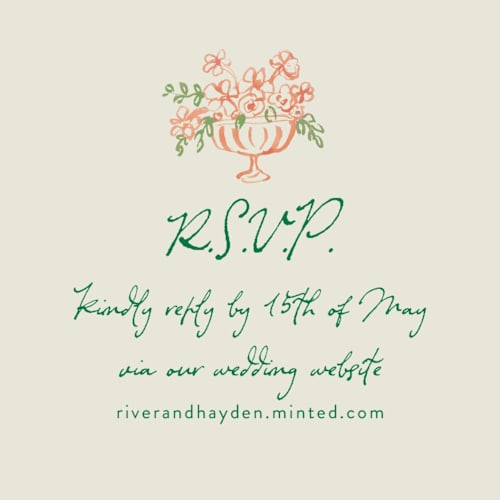 This is a garden enclosure cards with standard by Cass Loh called tablescape drawing printing on signature in mini