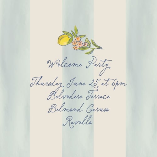This is a aqua enclosure cards with standard by Chris Griffith called amalfi coast wedding printing on signature in mini
