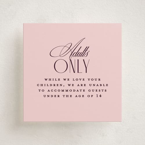 This is a plum enclosure cards with standard by Owl and Toad called sophisticate printing on signature in mini