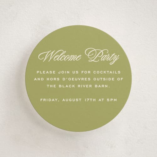 This is a olive enclosure cards with standard by Ellen Schlegelmilch called rory printing on signature in mini