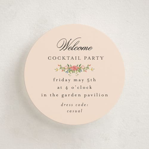 This is a blush enclosure cards with standard by Susan Moyal called monogramed printing on signature in mini