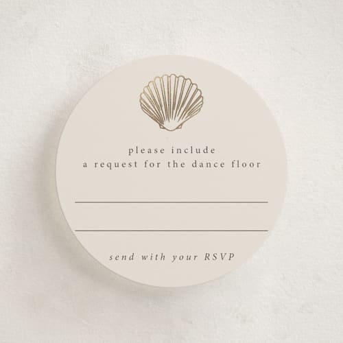 This is a sand enclosure cards with foil pressed by Hannah Bowman called simple seashell printing on signature in mini