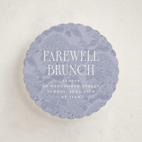 This is a periwinkle enclosure cards with standard by Jenna Holcomb called southern charm toile printing on signature in mini