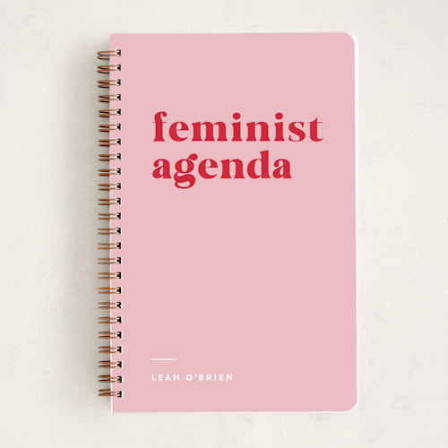 This is a rose journals with standard by Erika Firm called feminist agenda printing on premium cover stock in notebook