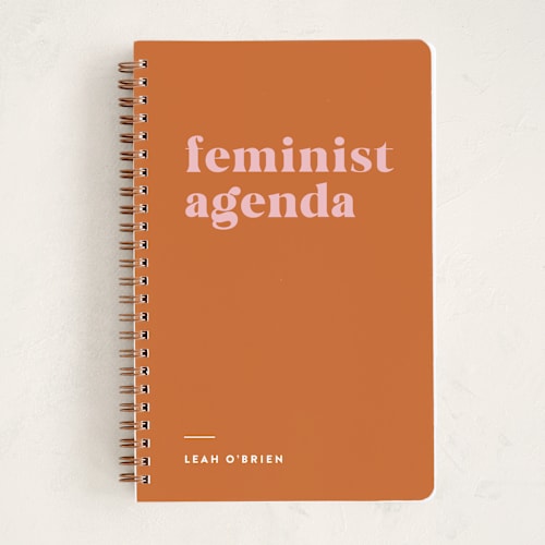 This is a apricot journals with standard by Erika Firm called feminist agenda printing on premium cover stock in notebook