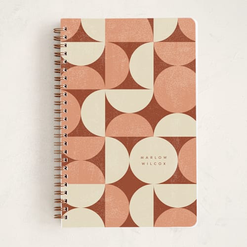 This is a desert journals with standard by Kelly Schmidt called geometric curves printing on premium cover stock in notebook