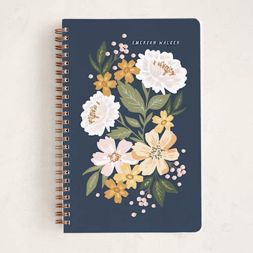 This is a azure journals with standard by Alethea and Ruth called gathered bouquet printing on premium cover stock in notebook
