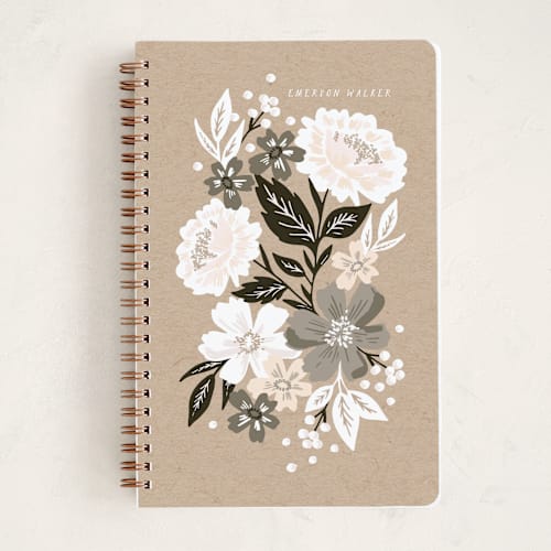 This is a kraft journals with standard by Alethea and Ruth called gathered bouquet printing on premium cover stock in notebook