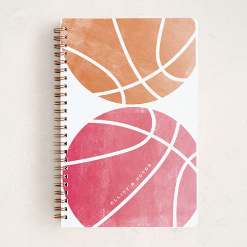 This is a melon journals with standard by Corinne Malesic called basketball printing on premium cover stock in notebook
