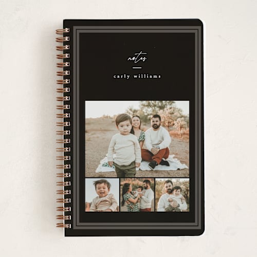 This is a midnight journals with standard by Amy Kross called ticking edge printing on premium cover stock in notebook