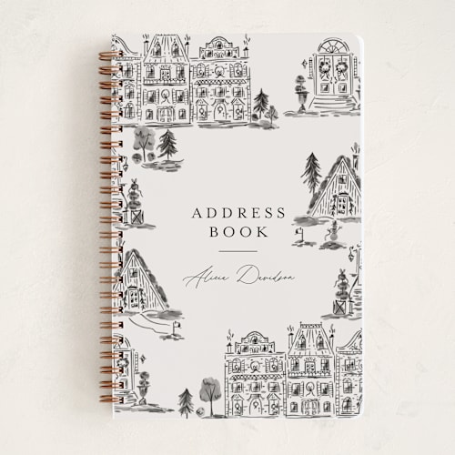 This is a coal journals with standard by Jackie Crawford called holiday house toile printing on premium cover stock in notebook