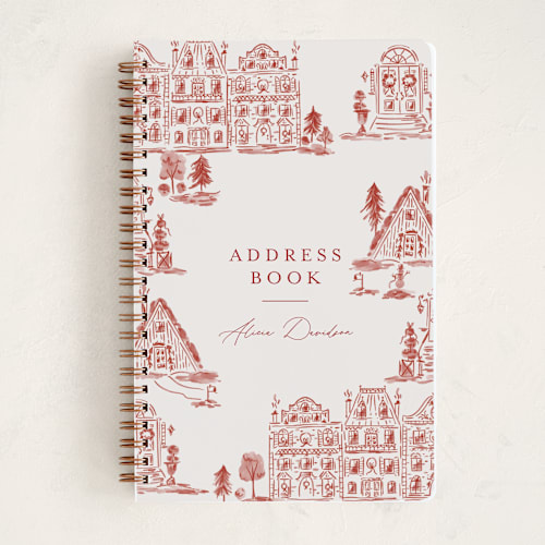 This is a berry journals with standard by Jackie Crawford called holiday house toile printing on premium cover stock in notebook