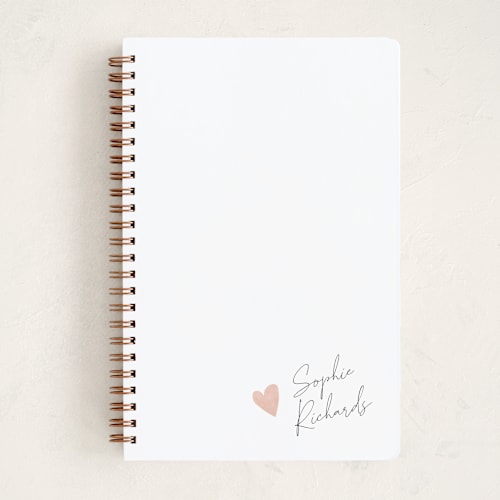 This is a blush journals with standard by Adelyn T. called signed heart printing on premium cover stock in notebook