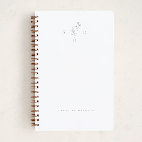 This is a juniper journals with standard by Kelly Schmidt called botanical monogram printing on premium cover stock in notebook